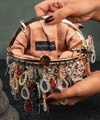 Multicolor silk embroidered clutch 4