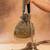 Antique gold silk embroidered shimmer viel potli bag