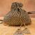 Antique gold silk embroidered shimmer viel potli bag