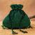 Emerald green silk embroidered shimmer viel potli bag