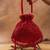 Red silk embroidered shimmer viel potli bag