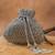 Silver silk embroidered shimmer viel potli bag