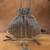 Silver silk embroidered shimmer viel potli bag