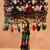 Multicolor boshkeh wine velvet embroidered clutch