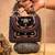 Black velvet embroidered noir hand bag