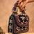 Black velvet embroidered noir hand bag