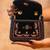 Black velvet embroidered noir hand bag
