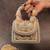 Gold velvet embroidered hand bag
