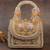 Gold velvet embroidered hand bag