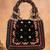 Black charm wine silk embroidered hand bag