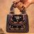 Black charm wine silk embroidered hand bag