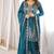 Peacock teal premium chinon silk blend embroidered suit