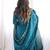 Peacock teal premium chinon silk blend embroidered suit