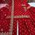 Red chinon silk blend embroidered sharara suit set