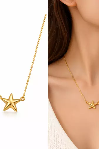 Anti-Tarnish Gold-Plated Star Charm Neck Chain