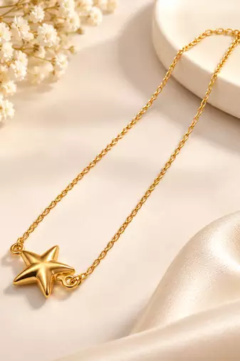 Anti-Tarnish Gold-Plated Star Charm Neck Chain