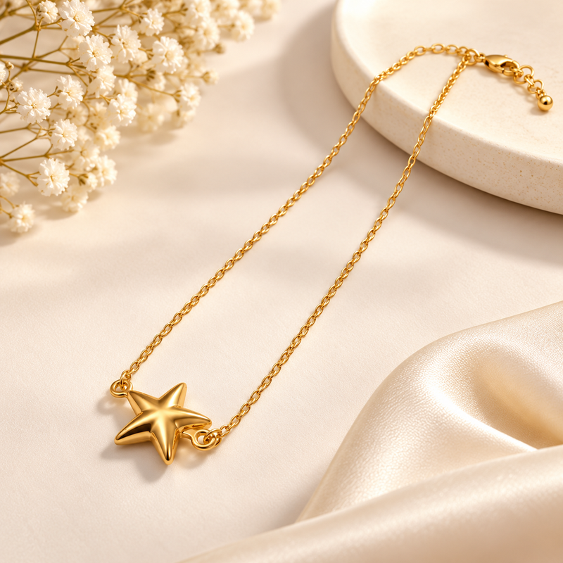 Anti-Tarnish Gold-Plated Star Charm Neck Chain