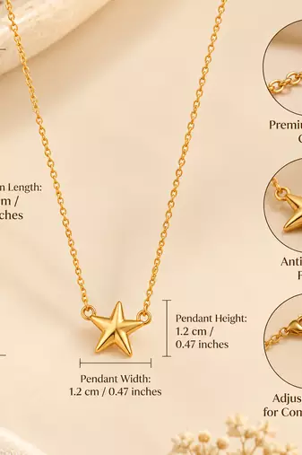 Anti-Tarnish Gold-Plated Star Charm Neck Chain
