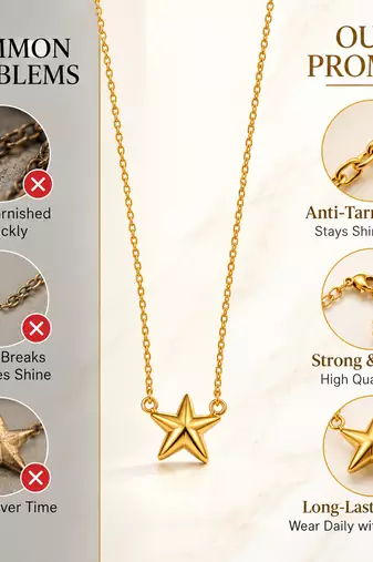 Anti-Tarnish Gold-Plated Star Charm Neck Chain