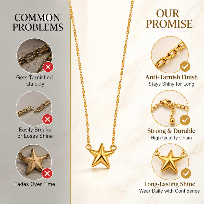 Anti-Tarnish Gold-Plated Star Charm Neck Chain