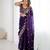 Purple silk blend sequins work embroidered saree