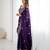 Purple silk blend sequins work embroidered saree