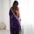 Purple silk blend sequins work embroidered saree