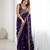 Purple silk blend sequins work embroidered saree