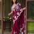 Maroon silk blend thread work embroidered saree