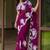 Magenta silk blend thread work embroidered saree