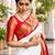 White silk blend zari woven woven saree