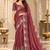 Wine silk blend resham embroidery embroidered saree