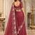 Wine silk blend resham embroidery embroidered saree