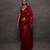 Dark-red georgette sequins work embroidered saree