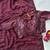 Wine georgette sequins work embroidered saree