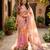 Peach silk blend sequins work embroidered saree