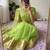 Light-green silk blend zari work embroidered saree