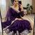 Dark-purple silk blend zari work embroidered saree