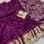 Dark-purple silk blend zari work embroidered saree