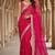 Hot-pink satin sequins work embroidered saree