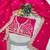Hot-pink satin sequins work embroidered saree