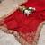 Dark-red georgette mirror work embroidered saree