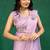 Light-purple silk blend zari work embroidered pre-stitched saree