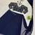 Navy-blue georgette beads embroidered pre-stitched saree