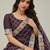 Dark-purple chiffon zari work embroidered saree