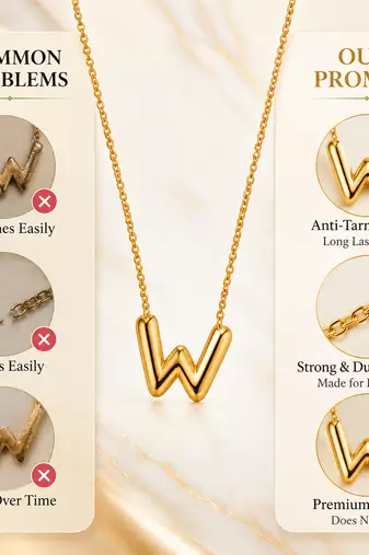 Anti-Tarnish Golden Lightning Charm Necklace