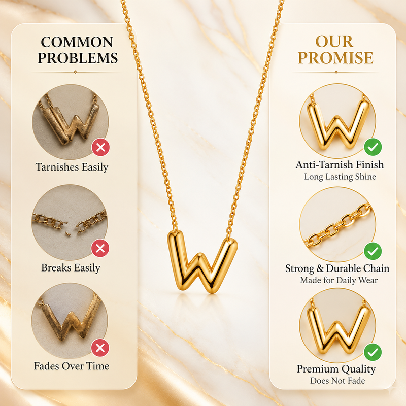 Anti-Tarnish Golden Lightning Charm Necklace