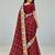 Dark-wine chiffon zari work embroidered saree