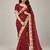 Dark-wine chiffon zari work embroidered saree