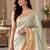 Light-green silk blend banarasi silk embroidered saree